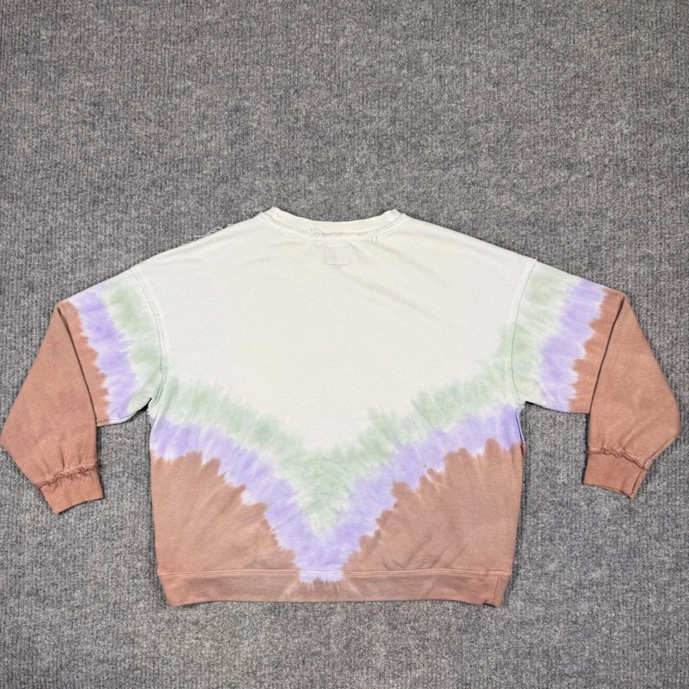 FP Movement Free People Tie Dye Sweatshirt Brown Purple Green Small